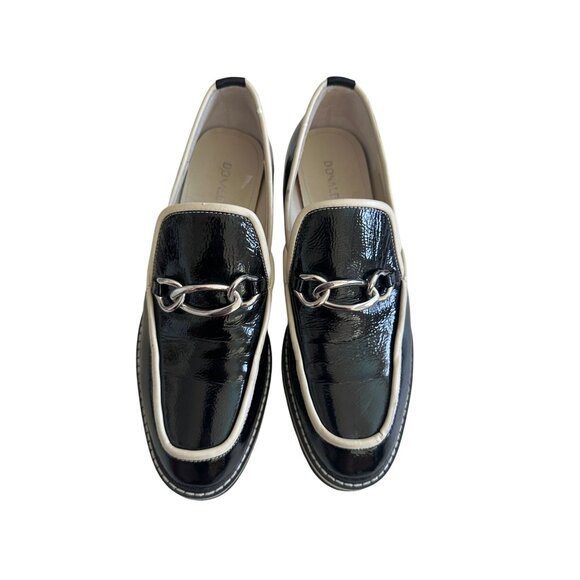 DONALD J PLINER Tabitha Black White Patent Leather Loafers Size 7.5 - Picture 4 of 11
